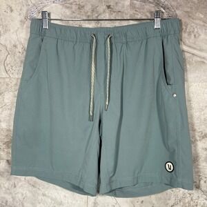 Vuori Men's 7" Lined Kore Running Shorts Sz L Light Cloud Blue Elastic Waist